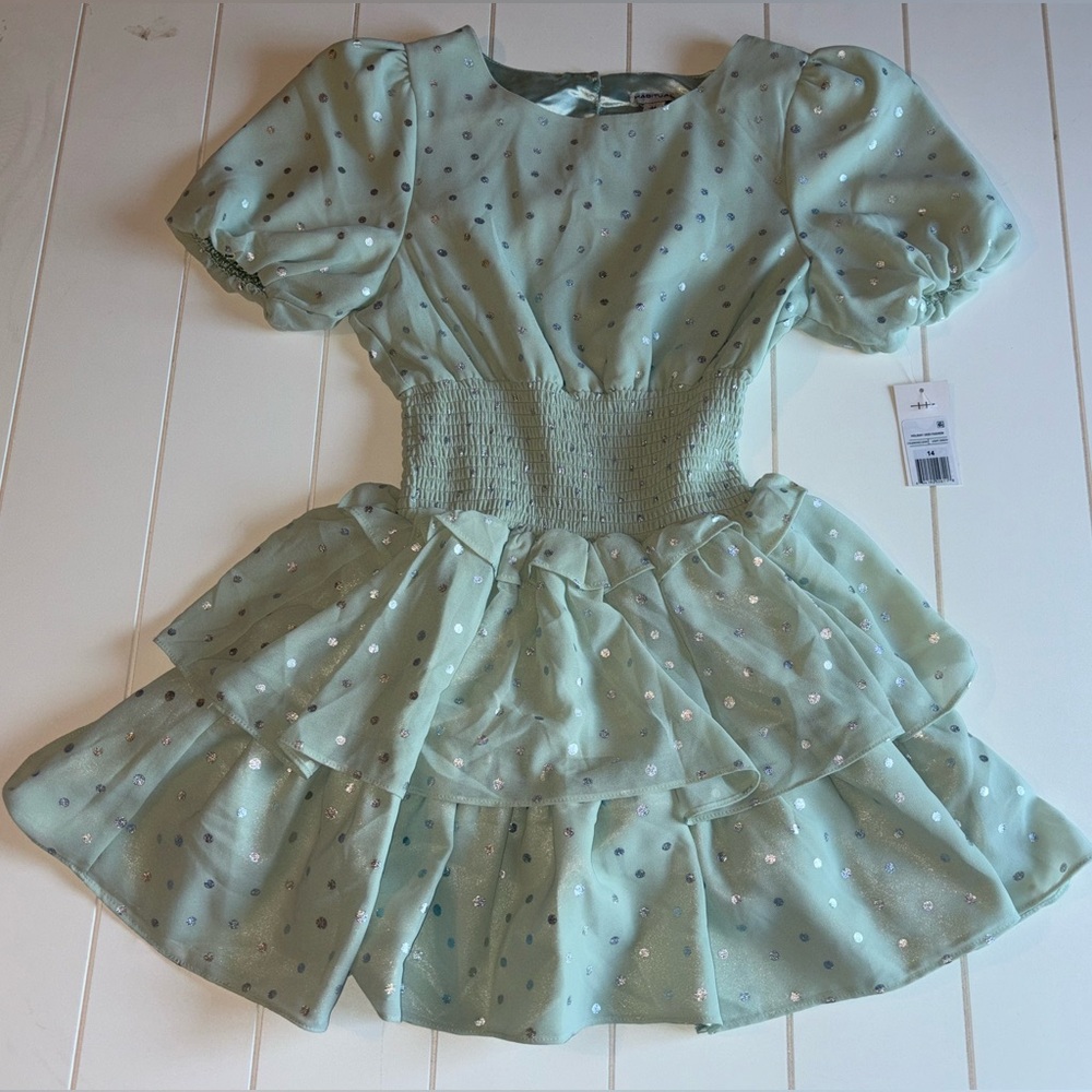 Lovely New Habitual Kid Sage Green Dress Girls Size 14